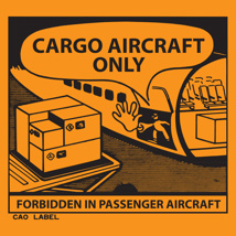 CARGO AIRCRAFT ONLY Label – Printed Sticker 110mm x 120mm 500/roll