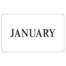 JANUARY Labels - Printed Month Stickers White 100mm x 165mm 500/roll