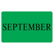 SEPTEMBER Label - Printed Month Stickers Green 100mm x 165mm 500/roll