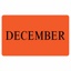 DECEMBER Label - Printed Month Stickers Orange 100mm x 165mm 500/roll
