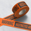 WARNING RESTRICTED AREA Barrier Tape 72mm x 100m Black on Orange