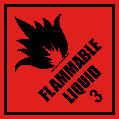 Hazardous Chemical Labels Perforated Flammable Liquid 3 Labels 48mm x 50mm 1000/Roll