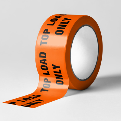Perforated Printed Labels Top Load Only Black on Orange 72mm X 100m 500/roll