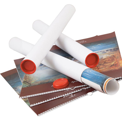 Postage Tubes 100mm x 810mm with Red Caps