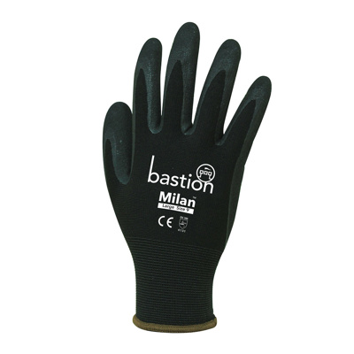 Gloves Black Grip Nitrile Coated – Large