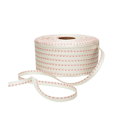 Poly Woven Strapping 1,100kg White 2 Red Stripe 19mm x 500m