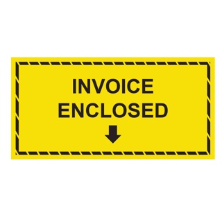 INVOICE ENCLOSED Labels - Printed Stickers Yellow 50mm x 100mm 250/roll 