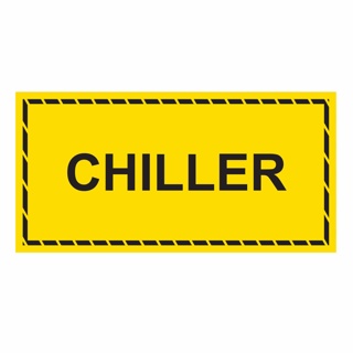 CHILLED Labels - Printed Stickers (Freezer Grade) Yellow 50mm x 100mm 250/roll