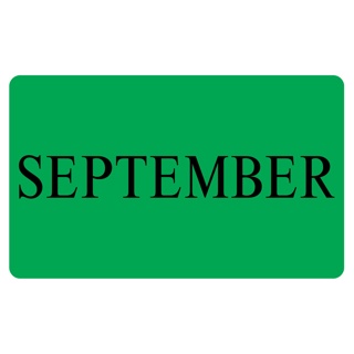 Month Printed Sticker Labels (SEPTEMBER) Black on Green 100mm x 165mm  500/roll