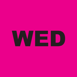 WEDNESDAY Label - Printed Day Stickers Pink 100mm x 100mm 500/roll