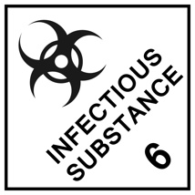 Hazardous Chemical Labels Hazchem Infectious Substance 6 100mm x 100mm 500/Roll