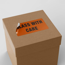 Message Labels  Omni (Glass With Care) 60mm x 130mm 500/ctn