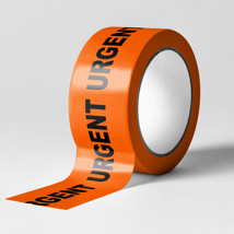 Printed Sticker Labels Urgent Black on Orange 72mm x 100mm 500/roll