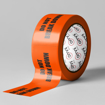Perforated Printed Labels Do Not Break Down Black on Orange 72mm