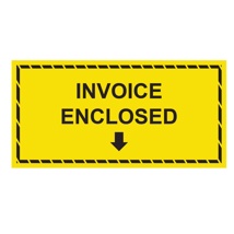Printed Sticker Labels Invoice Enclosed Black on Yellow 50mm x 100mm 250/roll 