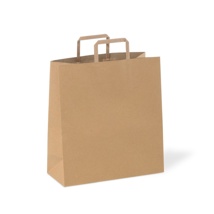 Brown Paper Carry Bag with Handle 320mmW + 145mm Gusset x 340mmL (200 bags per ctn)