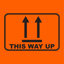 THIS WAY UP Label - Printed Stickers Orange 72mm x 100mm 500/roll