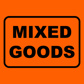 MIXED GOODS Label - Perforated Printed Stickers Orange 72mm X 100mm 500/roll 